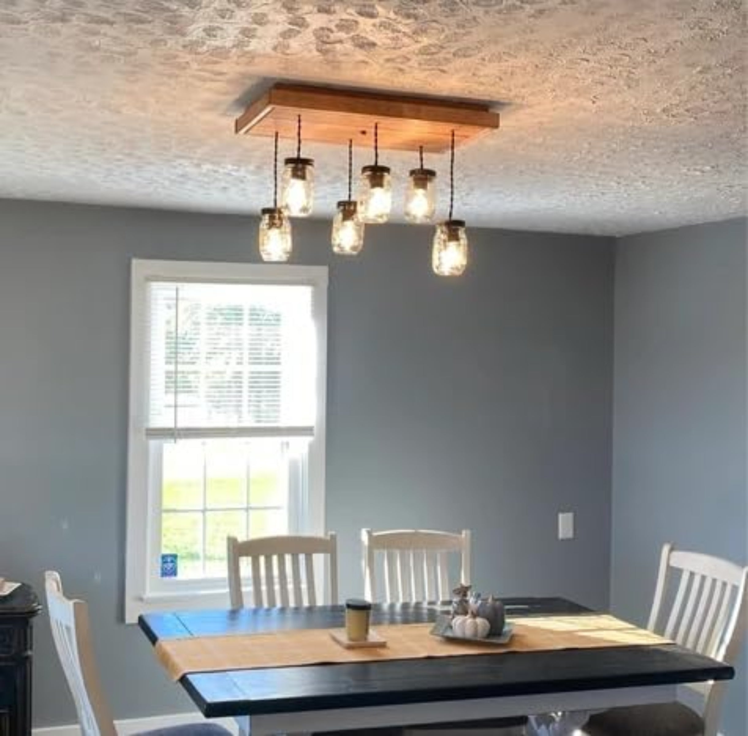 Wood Pendant Light Fixture for Dining


