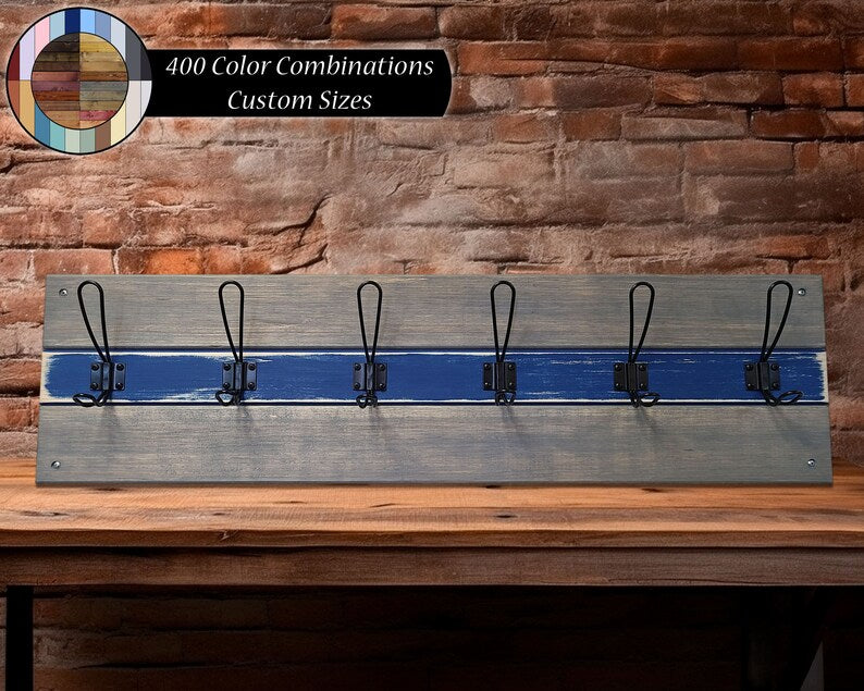 Herringbone Wall Hook Coat Rack, 4 Sizes & 20 Stain Colors
