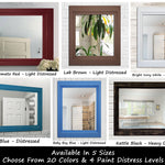 Farmhouse Wood Framed Wall Mirror, 5 Sizes & 20 Colors