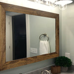 Framed Mirror, Custom Sizes  36x30 Shiplap Special Walnut