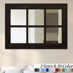 6 Pane Herringbone Rustic Wall Mirror, 2 Sizes & 20 Colors by Lane of Lenore