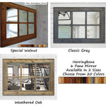 6 Pane Herringbone Rustic Wall Mirror, 2 Sizes & 20 Colors