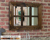 6 Pane Shiplap Framed Wall Mirror, Dark Walnut