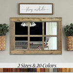 6 Pane Herringbone Rustic Wall Mirror, 2 Sizes & 20 Colors by Lane of Lenore