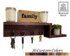 Allen Street Floating Shelf, Key Hooks and Wall Organizer - 20 Stain Colors, Renewed Decor