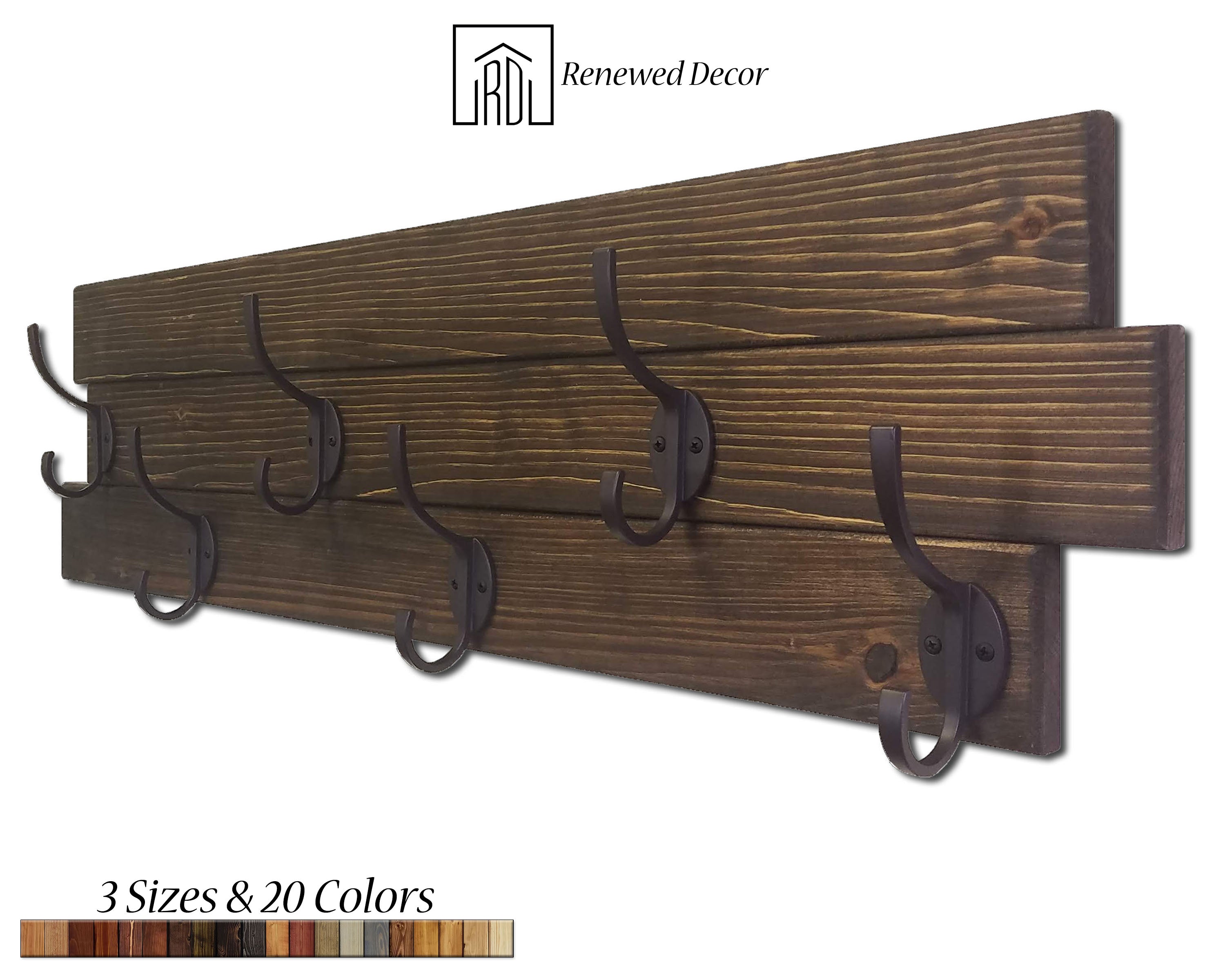 Vintage Clothes Hanger With Brass Hooks and Walnut Wood, Perfect