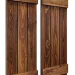 Board & Batten Shutters - 20 Stain Colors, Shown in Special Walnut