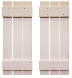 Board & Batten Shutters - 20 Paint Colors, Shown In Antique White