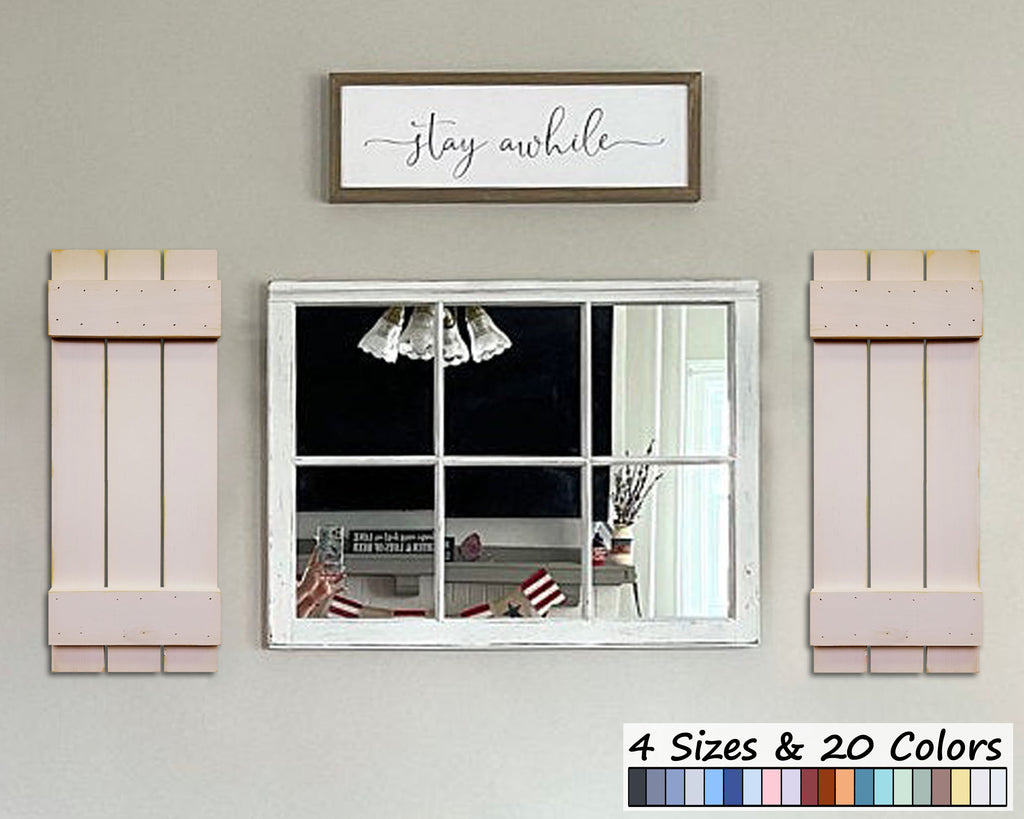 Board & Batten Shutters - 20 Paint Colors, Shown in Antique White Lane of Lenore
