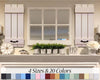 Board & Batten Shutters - 20 Paint Colors, Shown in Antique White Lane of Lenore