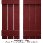 Board & Batten Shutters - 20 Paint Colors, Shown in Sundried Tomato Red