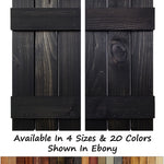 Board & Batten Shutters - 20 Stain Colors, Shown in Ebony