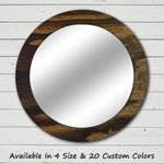 Wood Basics Round Decorative Wall Mirror - Renewed Decor & Storage