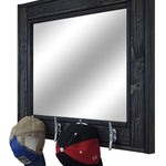 Boat House Row Mirror with Boat Cleats, 20 Stain Colors - Shown in Ebony