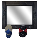 Boat House Row Mirror with Boat Cleats, 20 Stain Colors - Shown in Ebony