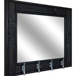 Boat House Row Mirror with Boat Cleats, 20 Stain Colors - Shown in Ebony