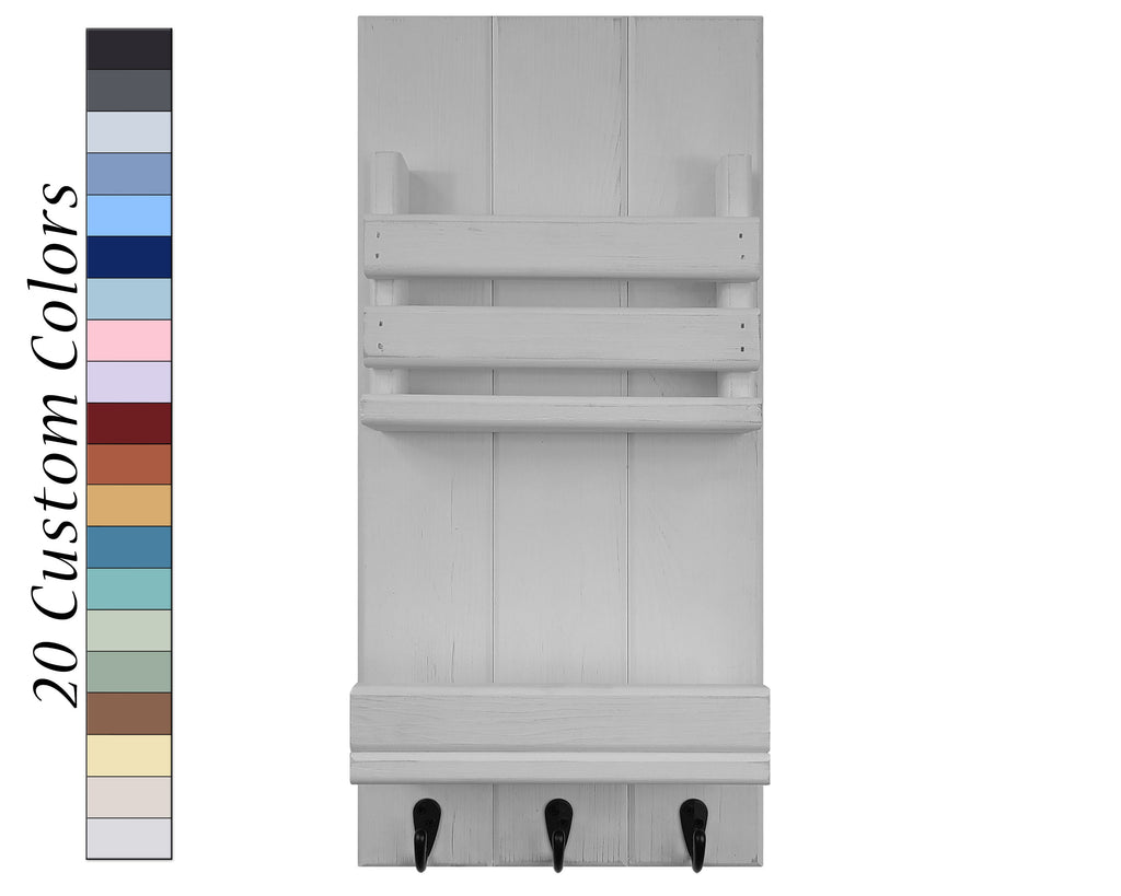 Bradford Vertical Wall Organizer, 20 Paint Colors, Shown in Antique White, Renewed Decor