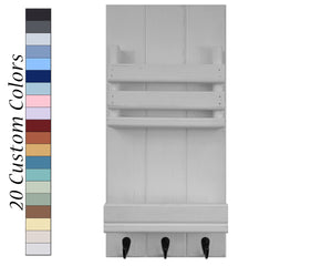 Bradford Vertical Wall Organizer, 20 Paint Colors, Shown in Antique White, Renewed Decor