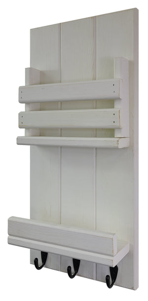 Bradford Vertical Wall Organizer, 20 Paint Colors, Shown in Antique White