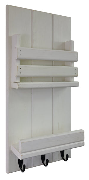 Bradford Vertical Wall Organizer, 20 Paint Colors, Shown in Antique White