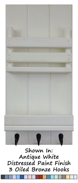 Bradford Vertical Wall Organizer, 20 Paint Colors, Shown in Antique White