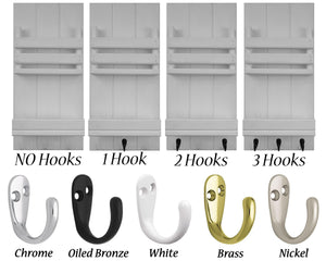 Bradford Vertical Wall Organizer Custom Number Hook, 5 Finishes