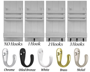 Bradford Vertical Wall Organizer, Number of Hooks and Finish