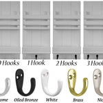 Bradford Vertical Wall Organizer, Number of Hooks and Finish