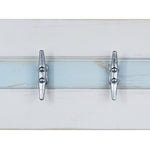 Cape May Boat Cleat Wall Hooks - 400 Color Combinations, Bright Ivory White, Sky Blue