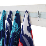Cape May Boat Cleat Wall Hooks - 400 Color Combinations, Bright Ivory White, Sky Blue