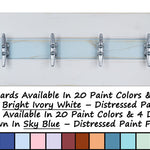 Cape May Boat Cleat Wall Hooks - 400 Color Combinations, Bright Ivory White, Sky Blue