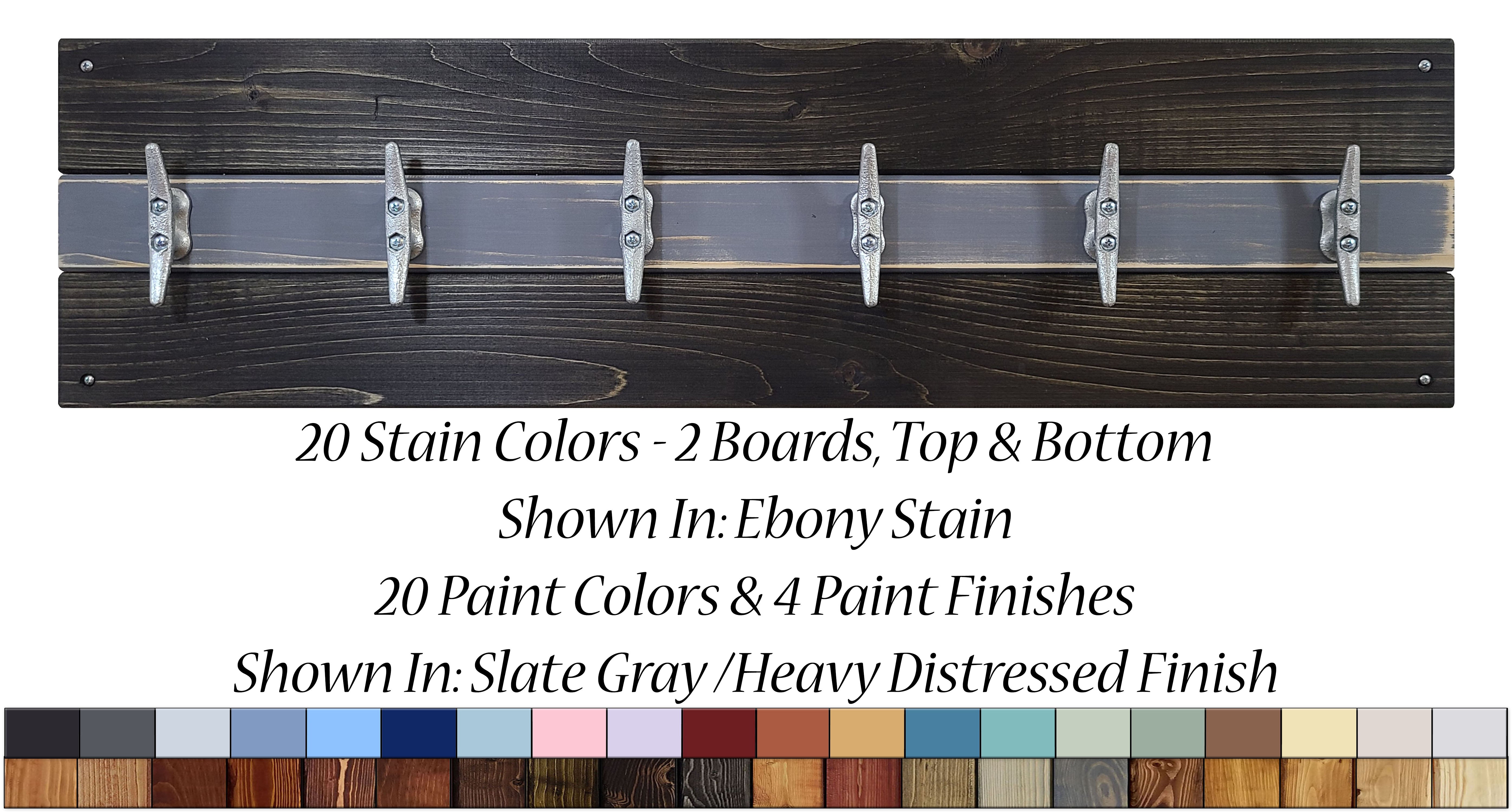 Herringbone Wall Hook Coat Rack, 4 Sizes & 20 Stain Colors