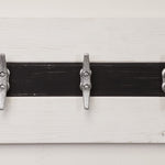 Cape May Boat Cleat Wall Hooks - 400 Color Combinations - Bright Ivory White & Kettle Black