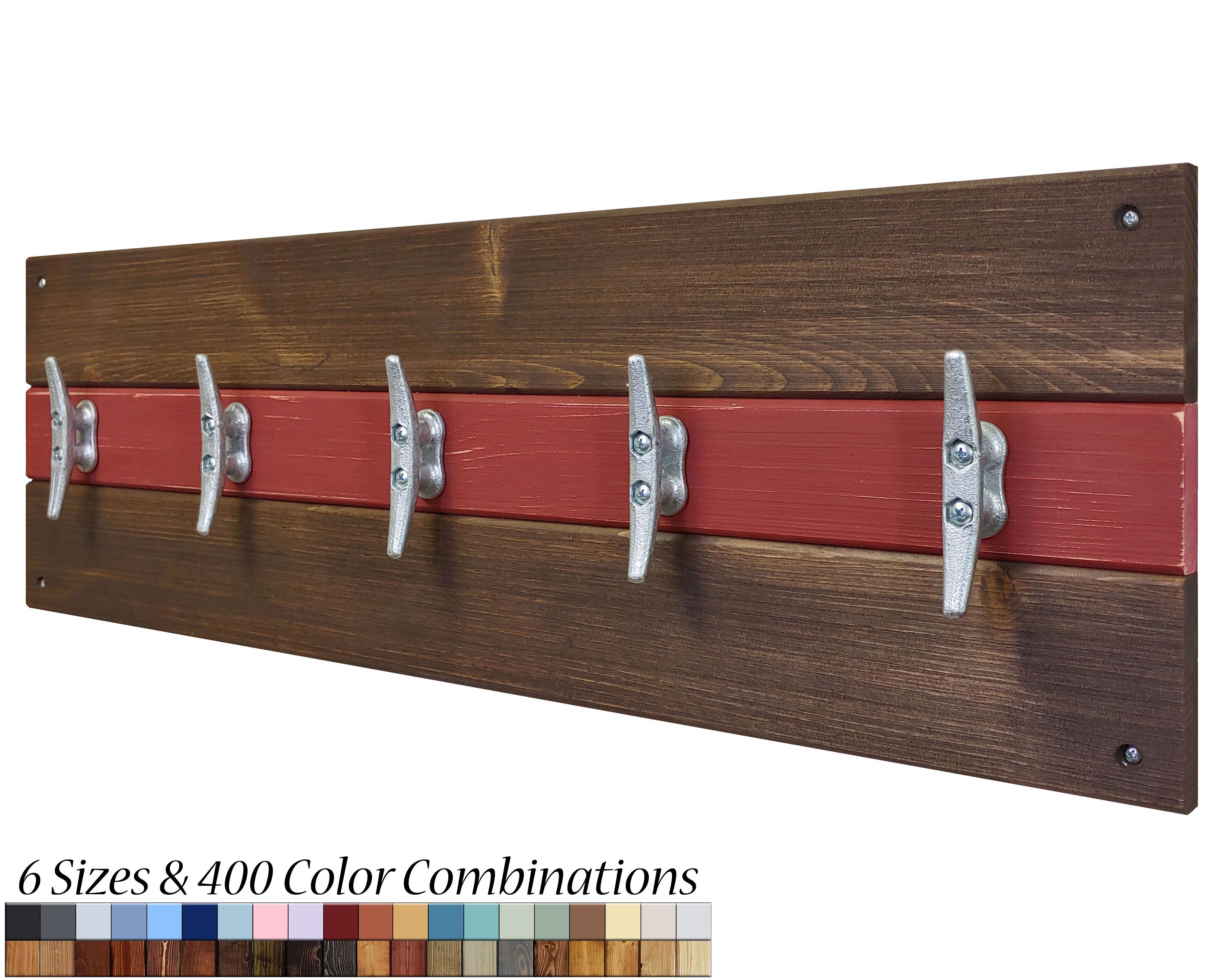 Cape May Boat Cleat Wall Hooks - 400 Color Combinations - Renewed Decor 
