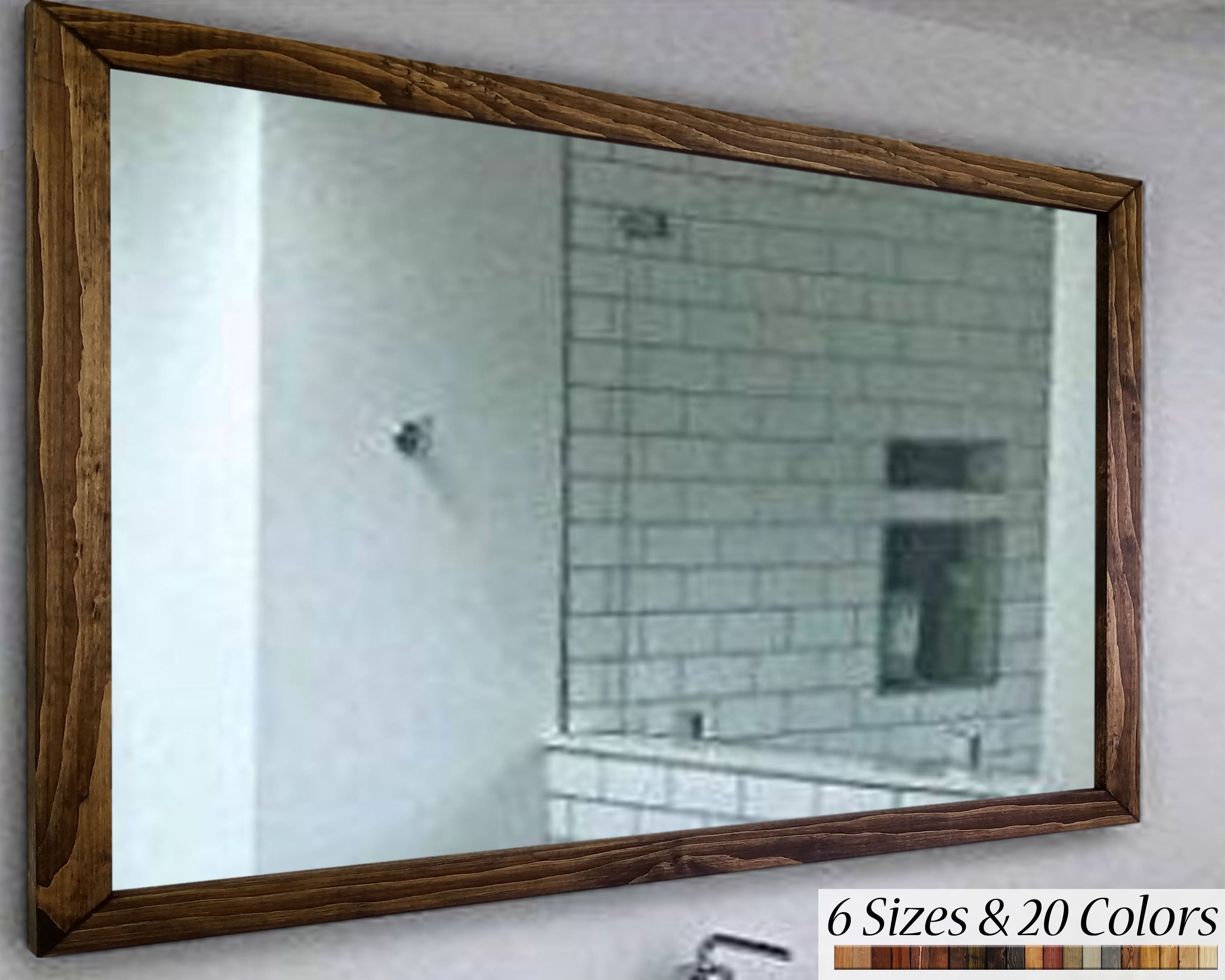 Carriage House Framed Mirror - Available In 6 Sizes & 20 Stain Colors, Lane of Lenore