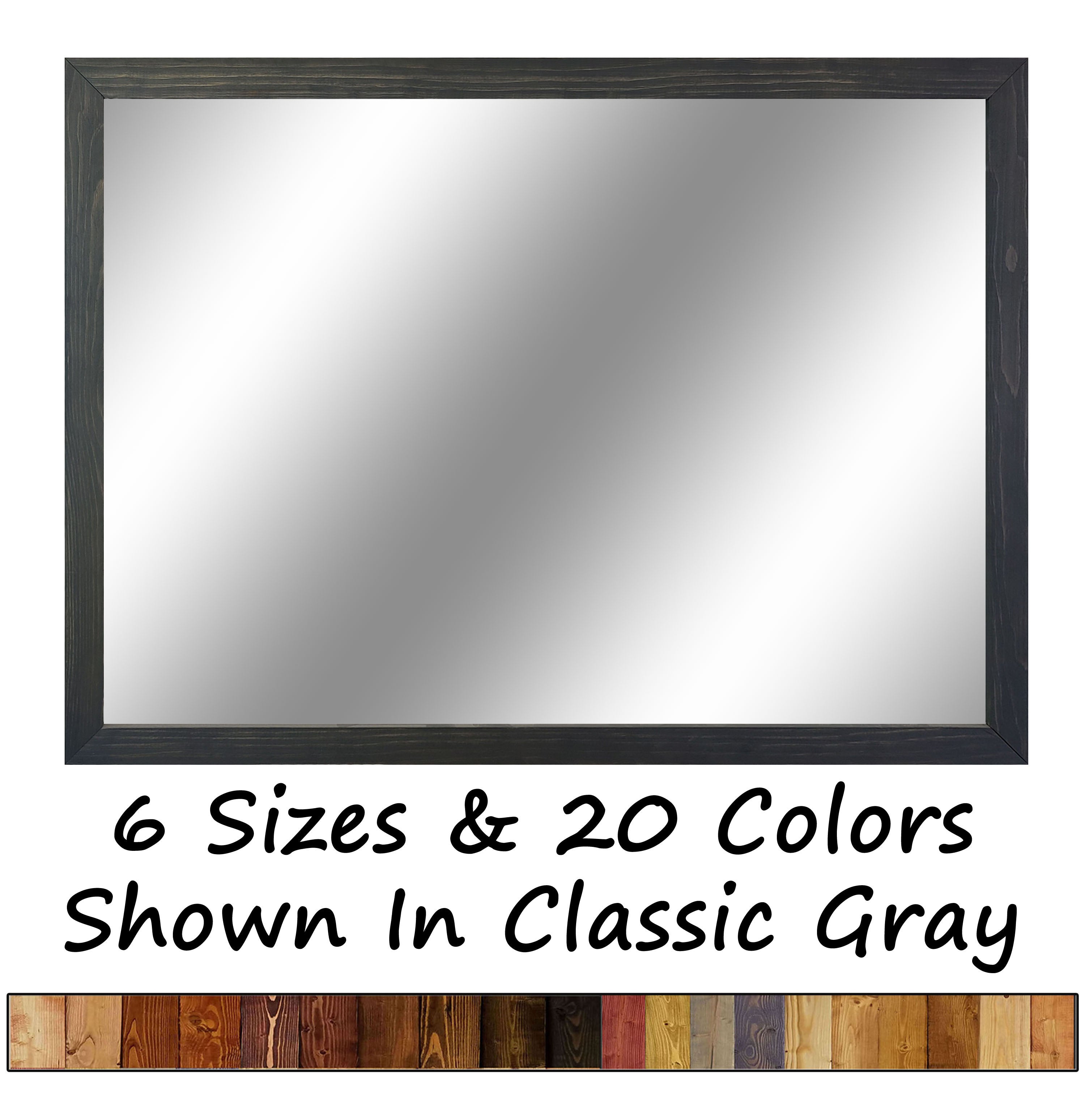 Carriage House Framed Mirror - Available In 20 Stain Colors, Shown in Classic Gray