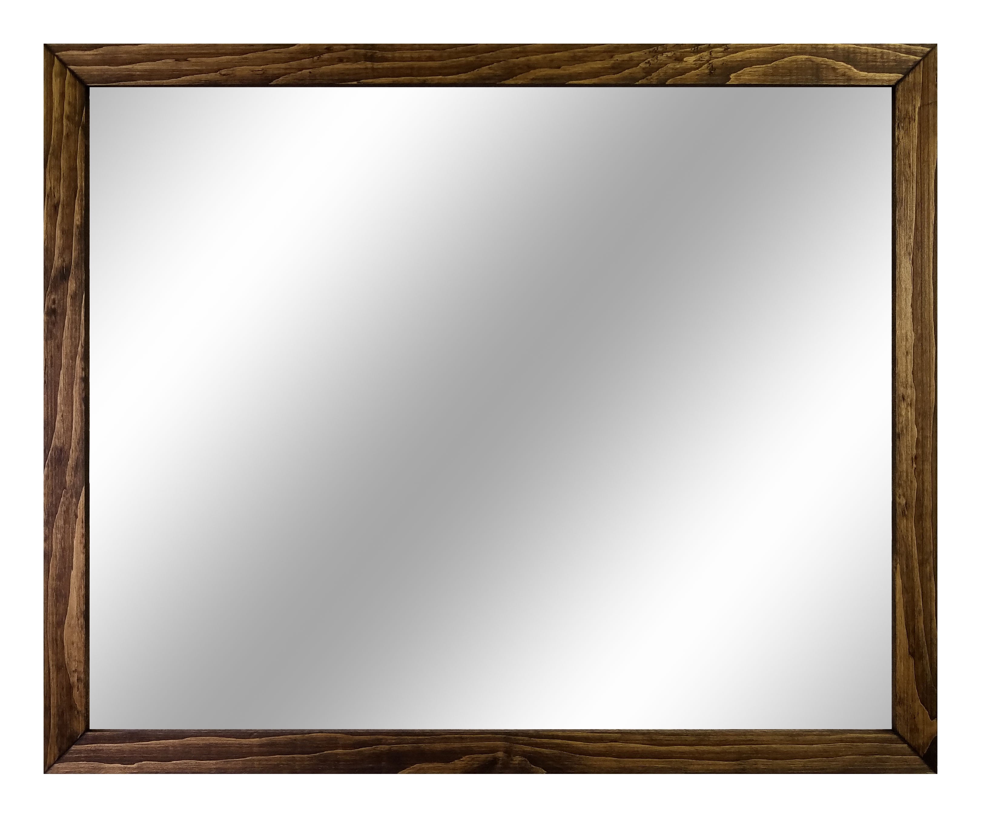 Carriage House Framed Mirror - Available In 6 Sizes & 20 Stain Colors, Shown in Dark Walnut