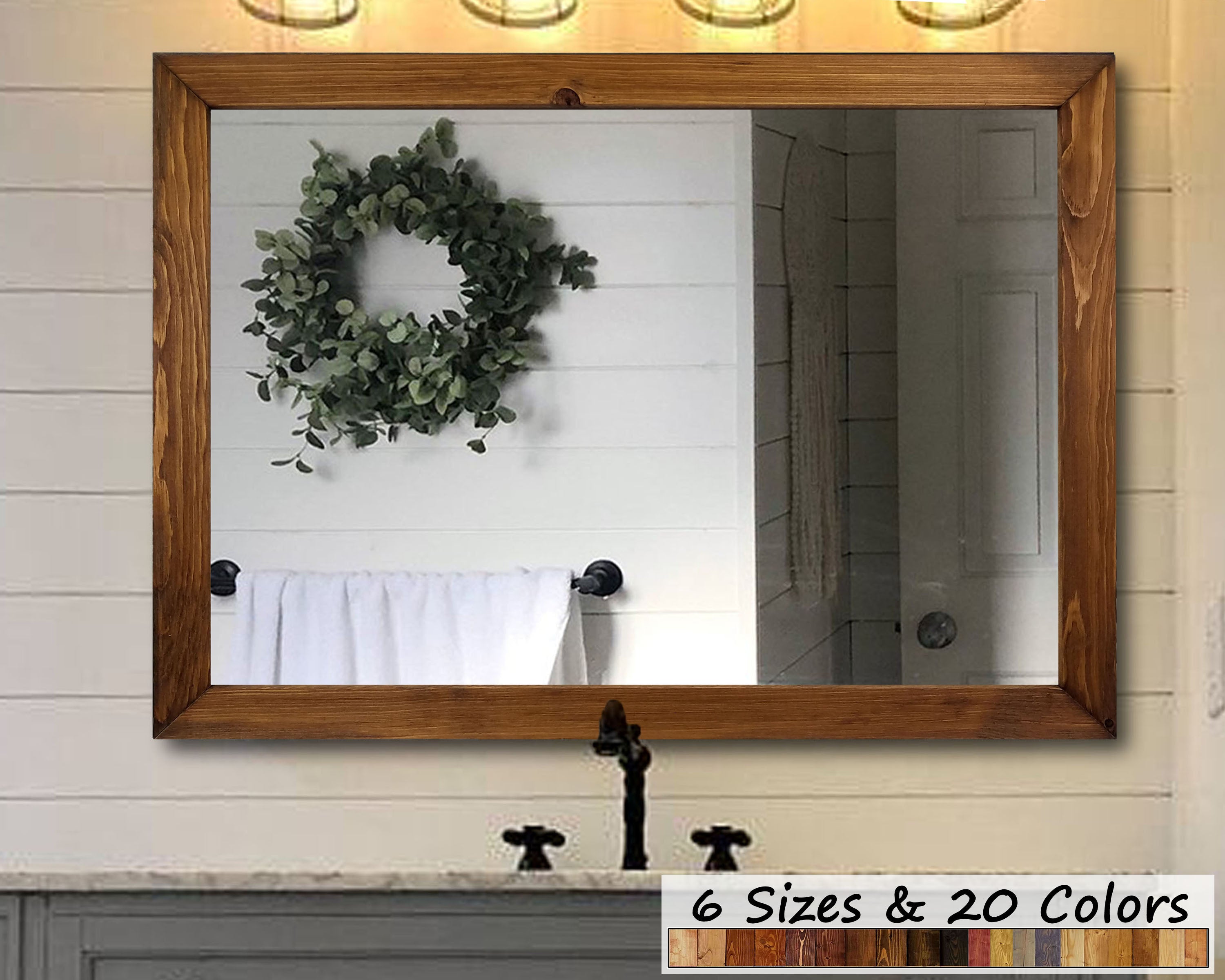 Carriage House Framed Mirror - Available In 6 Sizes & 20 Stain Colors, Lane of Lenore