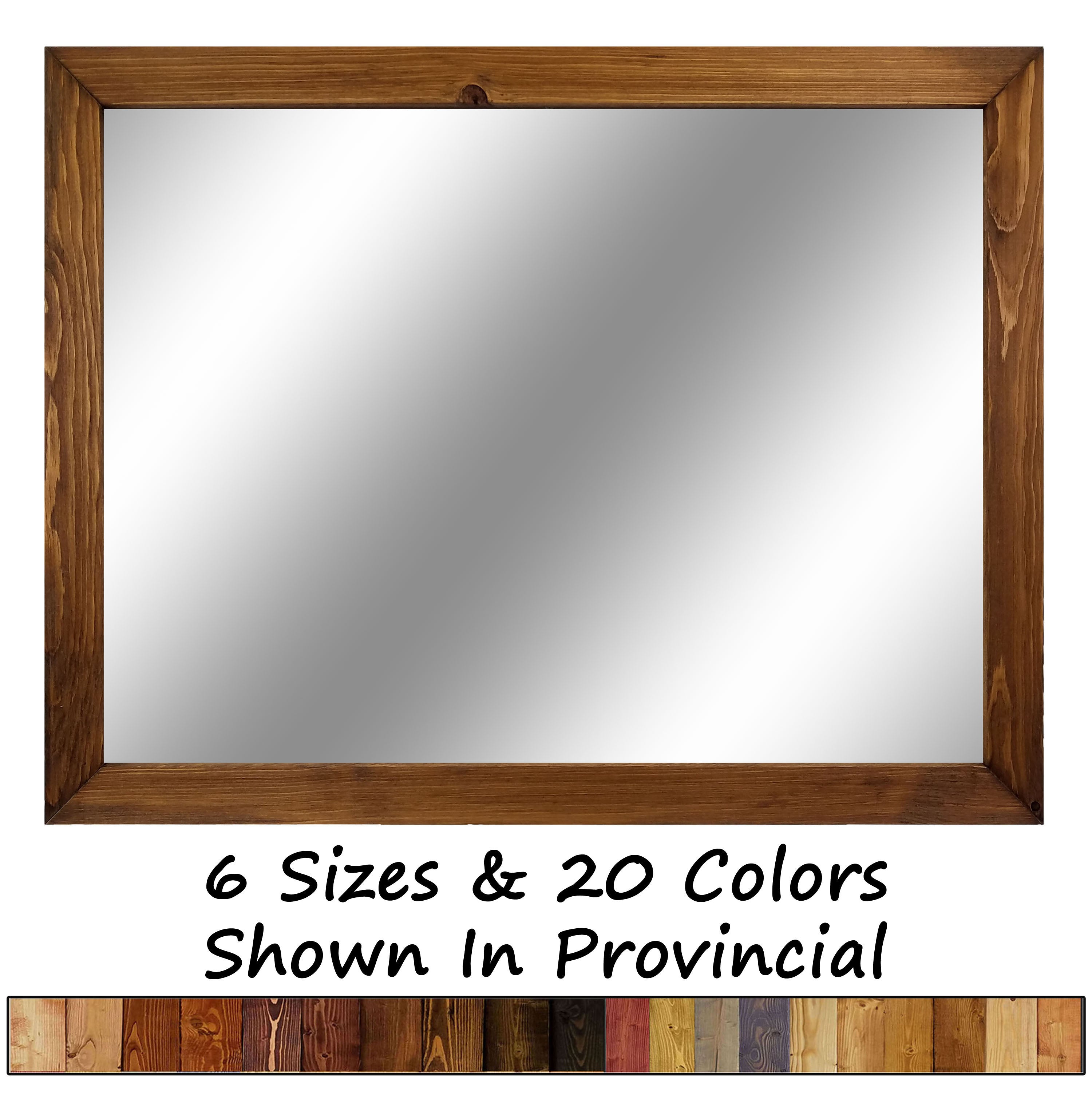 Carriage House Framed Mirror - Available In 6 Sizes & 20 Stain Colors, Shown in Provincial