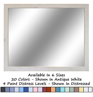 Carriage House Framed Mirror - Available In 20 Paint Colors, Shown in Antique White