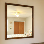 Carriage House Framed Mirror - Available In 6 Sises & 20 Stain Colors, Shown in Dark Walnut