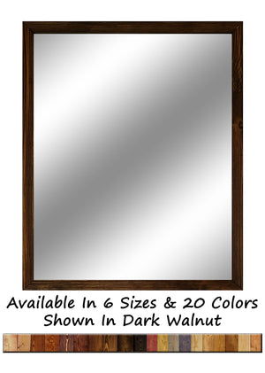 Carriage House Framed Mirror - Available In 6 Sizes & 20 Colors, Shown in Dark Walnut