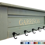 Chapel Hill Coat Hook Rack, & Shelf with Custom Text by Renewed Decor 