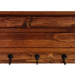 Chapel Hill Wall Rack with Shelf, 20 Stain Colors, Shown in Red Oak, Oiled Bronze Hooks