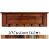 Chapel Hill Wall Rack with Shelf, 20 Stain Colors & 5 Hook Finishes, Renewed Decor