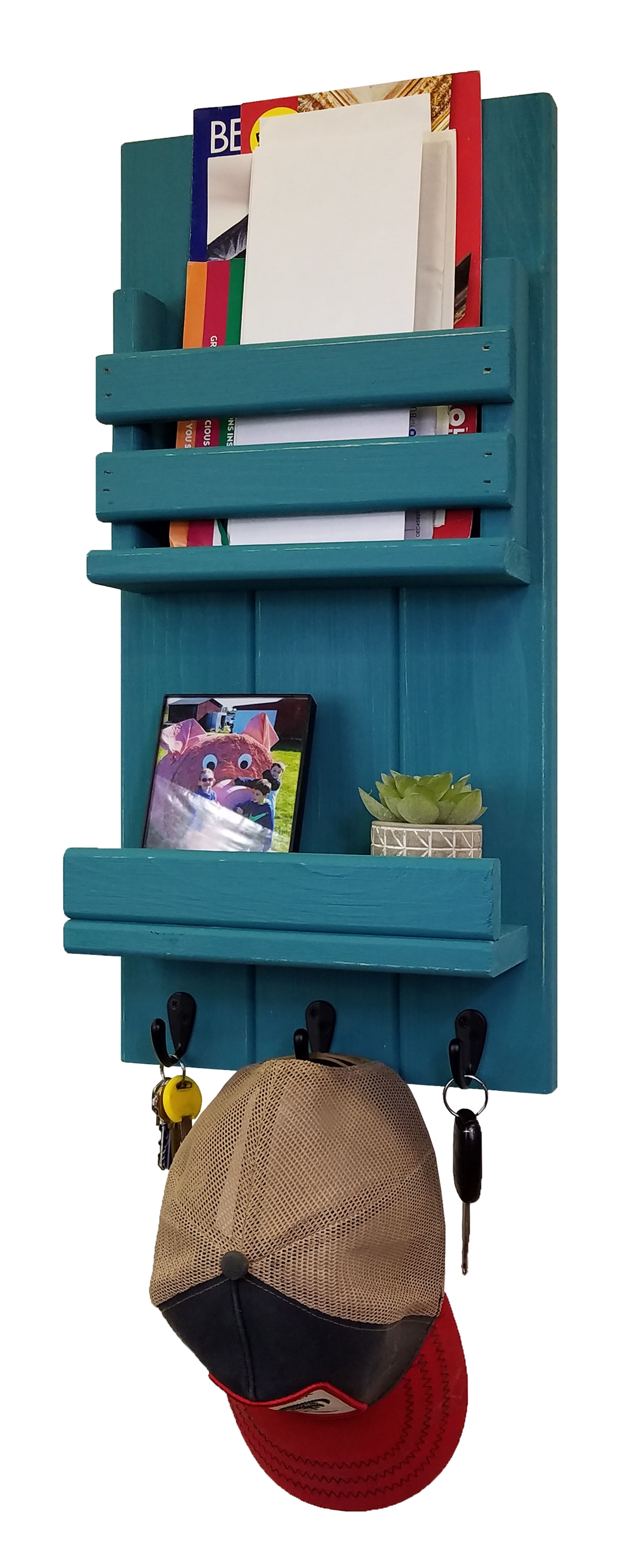 Bradford Vertical Wall Organizer, 20 Paint Colors, Shown in Coral Blue