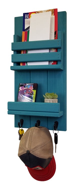 Bradford Vertical Wall Organizer, 20 Paint Colors, Shown in Coral Blue