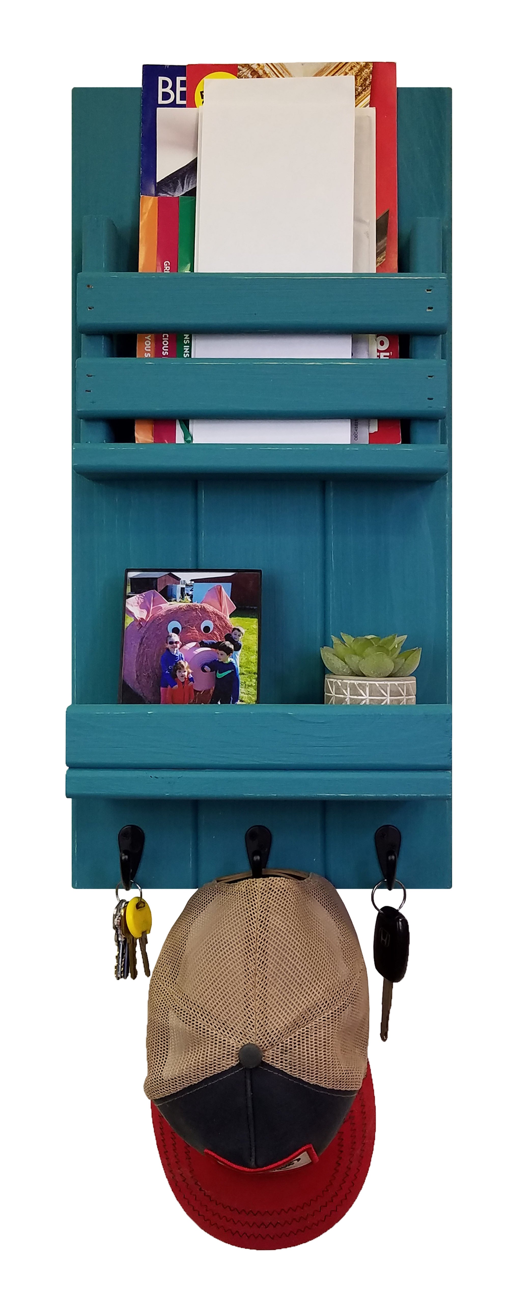 Bradford Vertical Wall Organizer, 20 Paint Colors, Shown in Coral Blue