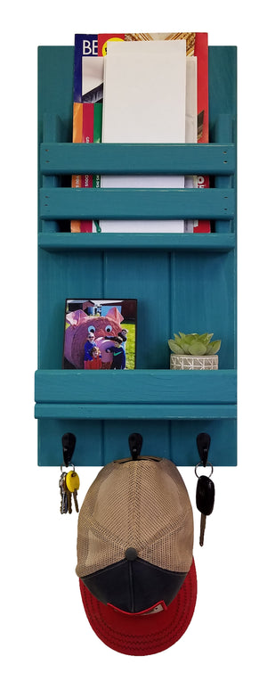 Bradford Vertical Wall Organizer, 20 Paint Colors, Shown in Coral Blue
