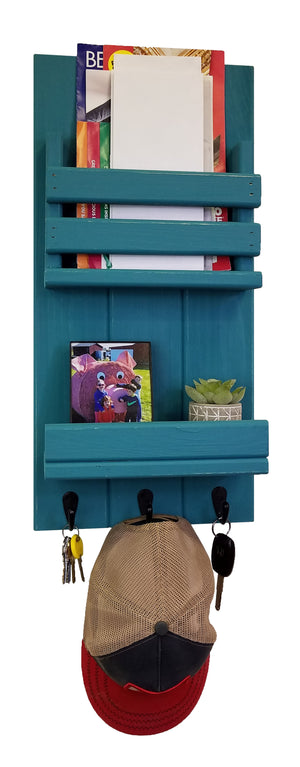 Bradford Vertical Wall Organizer, 20 Paint Colors, Shown in Coral Blue